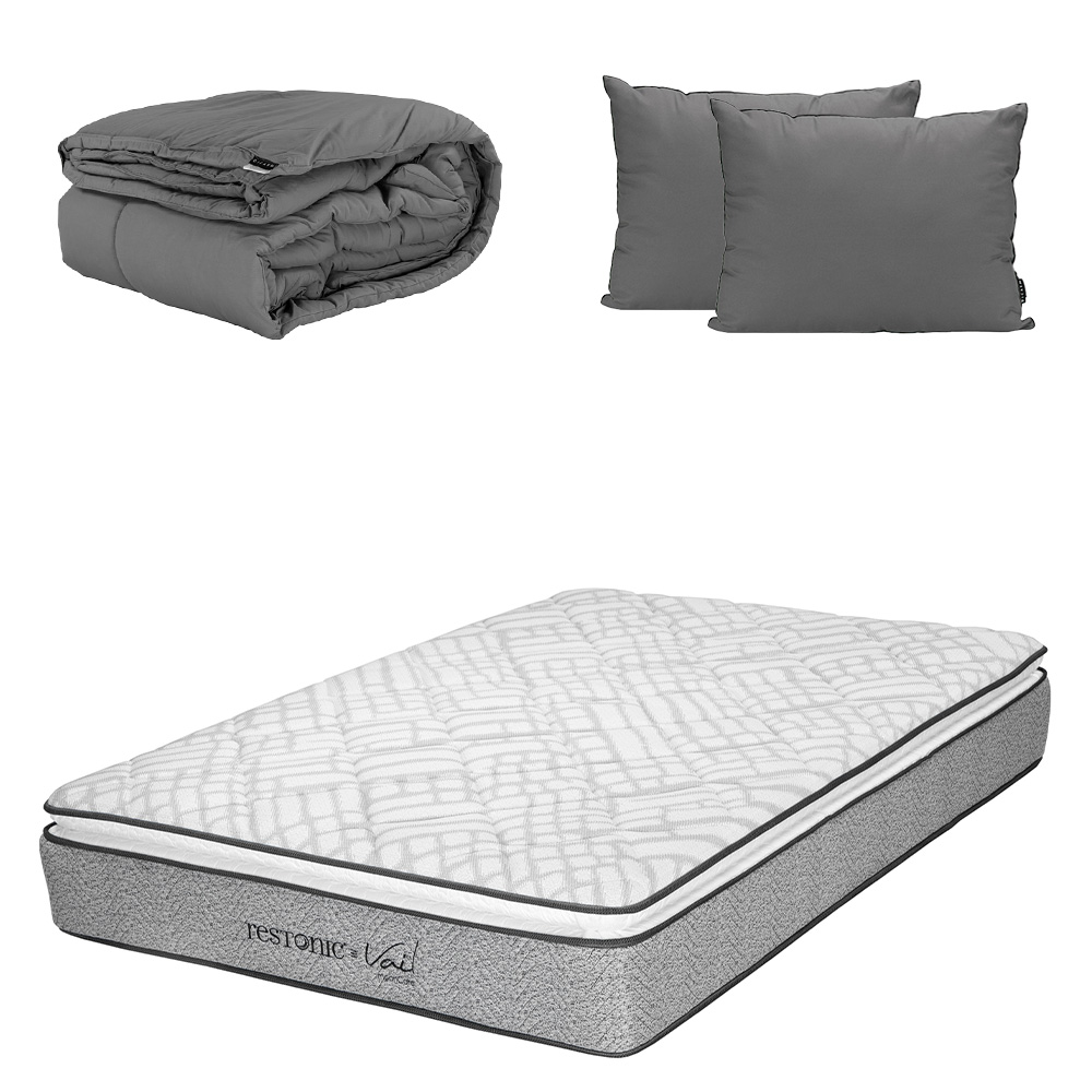 Foto 1 | Colchón Restonic Vail Matrimonial + Almohada 2 Pack + Edredón Homy