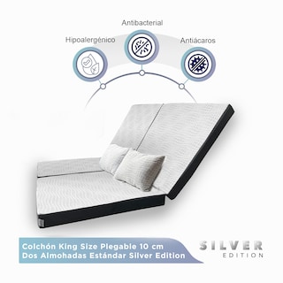 Foto 3 | Pack Colchon Silver (triple) King Size + 2 Almohadas Silver