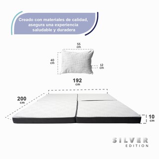Foto 6 | Pack Colchon Silver (triple) King Size + 2 Almohadas Silver
