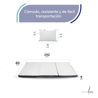 Foto 6 | Pack Colchón Plegable Triple Adulto (gorrones) Individual + Almohada Comfy