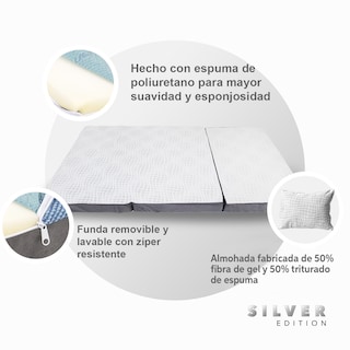 Foto 5 | Pack Colchon Silver (triple) Matrimonial + 2 Almohadas Silver