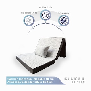 Foto 2 | Pack Colchon Silver (triple) Individual + 1 Almohada Silver Individual