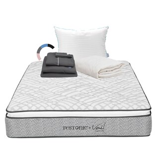 Foto 1 | Colchón Restonic Vail Queen Size + Almohada Royal + Protector De Colchón Ultra + Juego De Sábanas Royal
