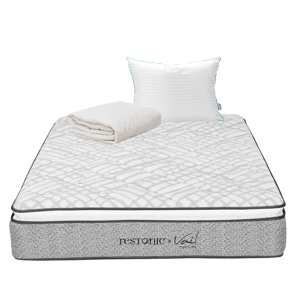 Foto 1 | Colchón Restonic Vail Matrimonial + Almohada Royal + Protector De Colchón Ultra