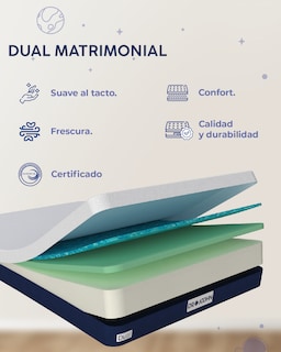 Foto 7 | Colchón Matrimonial Dr Joohn en Caja Dual 19 cm 3 Capas Blanco