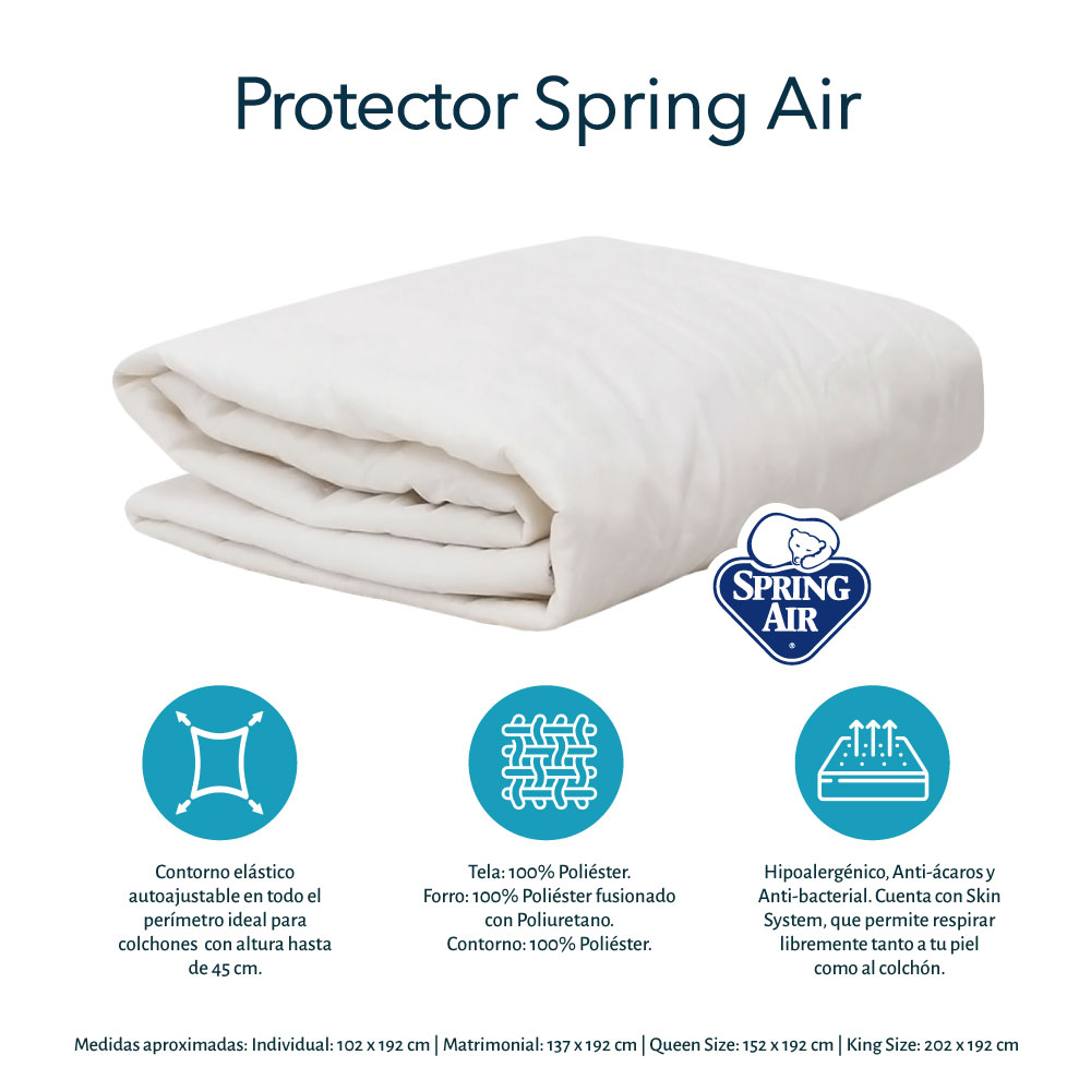 Foto 7 | Colchón Spring Air Morgan King Size + Almohada Royal + Protector De Colchón Ultra + Juego De Sábanas Royal