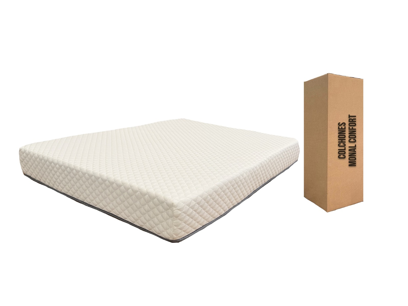 Colchón En Caja Monal Confort Reviv Matrimonial Memory Foam Semi Firme 21 Cm De Grueso