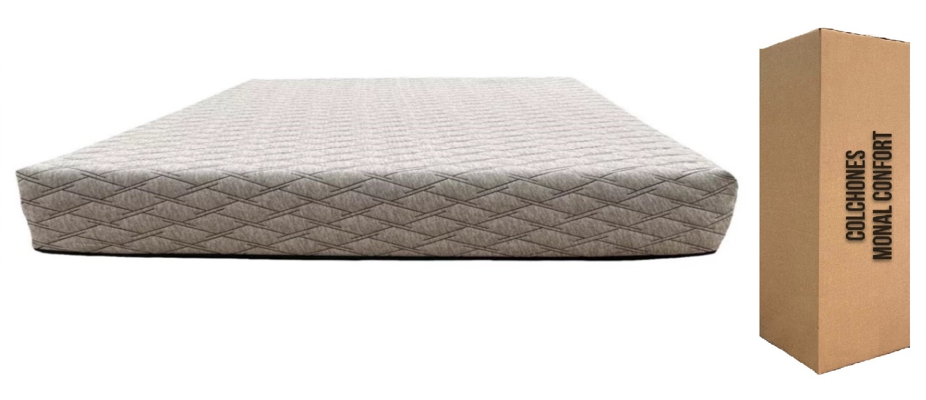 Colchón En Caja Monal Confort Zunse Queen Size Memory Foam Semi Firme 25 Cm De Grueso