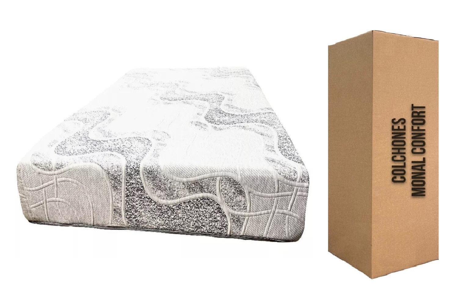 Colchón En Caja Monal Confort Granito Individual Memory Foam 25 Cm De Grueso