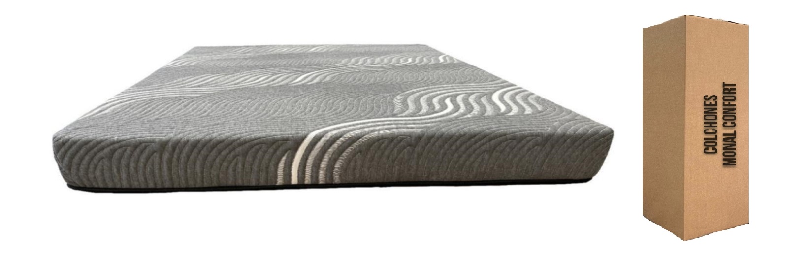 Colchón En Caja Monal Confort Slim Gray King Size Memory Foam 21 Cm De Grueso