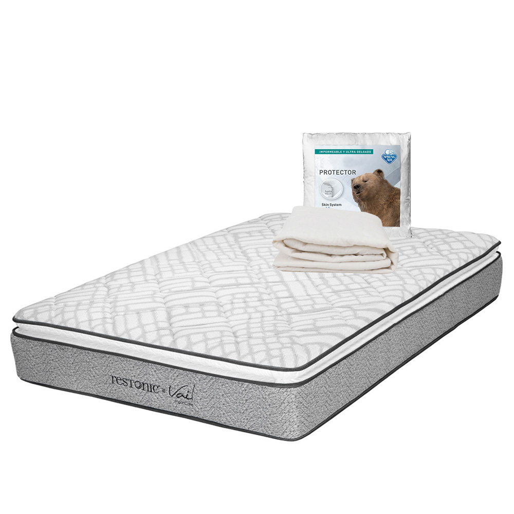 Colchón Restonic Vail Gris King Size  + Protector Ultra