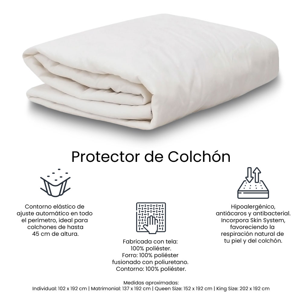 Foto 7 | Colchón Restonic Vail Gris Individual  + Protector Ultra