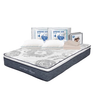 Foto 1 | Colchón Restonic Ghana Azul King Size + 2 Almohadas Osos + Sábanas Basic
