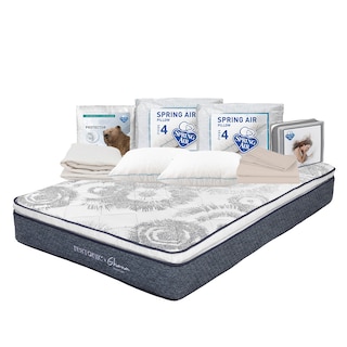 Foto 1 | Colchón Restonic Ghana Azul Matrimonial + 2 Almohadas Osos + Protector Ultra + Sábanas Basic