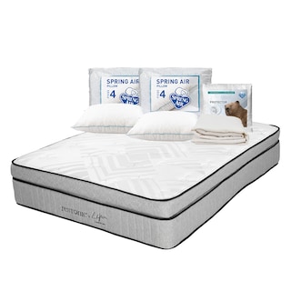 Foto 1 | Colchón Restonic Lipa Gris Queen Size + 2 Almohadas Osos + Protector Ultra