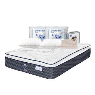 Foto 1 | Colchón Spring Air Dover Azul Queen Size + 2 Almohadas Osos + Sábanas Basic