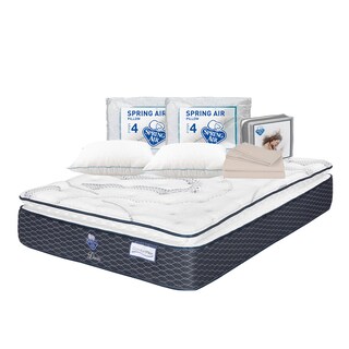 Foto 1 | Colchón Spring Air Dover Azul Matrimonial + 2 Almohadas Osos + Sábanas Basic