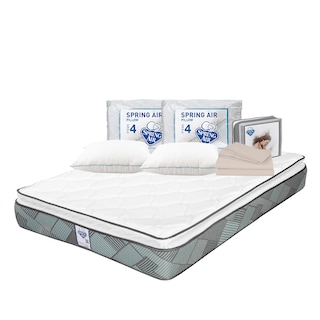 Foto 1 | Colchón Spring Air Baggio Azul Matrimonial + 2 Almohadas Osos + Sábanas Basic