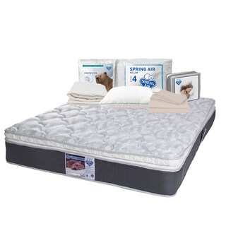 Foto 1 | Colchón Spring Air Marte Gris Matrimonial + Almohada Oso + Protector Ultra + Sabanas Basic