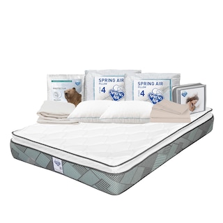 Foto 1 | Colchón Spring Air Baggio Azul Matrimonial + 2 Almohadas Osos + Protector Ultra + Sábanas Basic