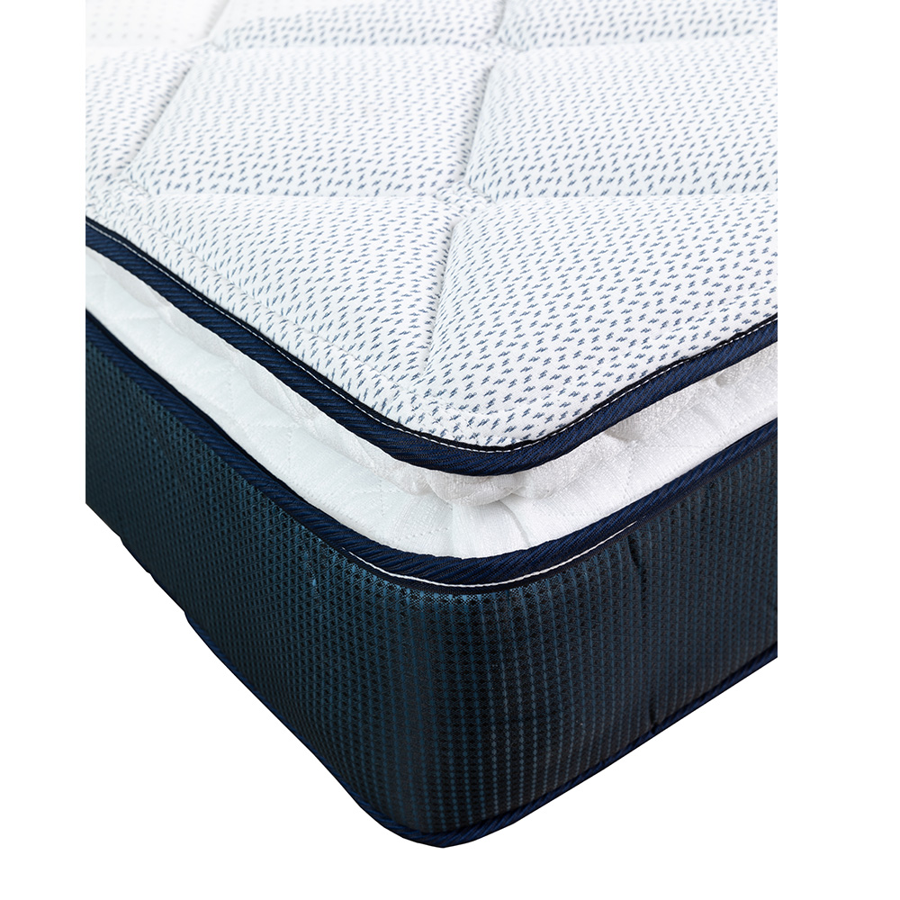 Foto 5 pulgar | Colchón Spring Air Mónaco Azul Queen Size + Sábanas Basic + Protector Ultra