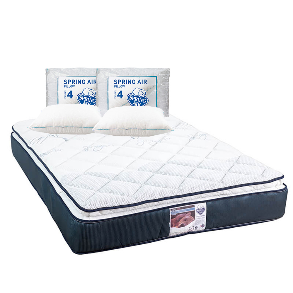 Colchón Spring Air Mónaco Azul King Size + Almohada Oso 2