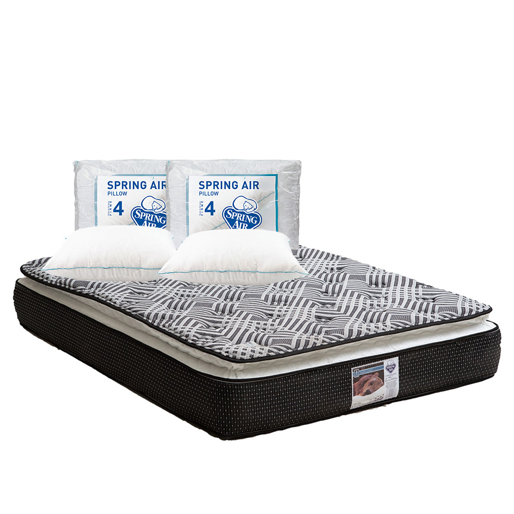 Foto 1 | Colchón Spring Air Omega Negro King Size + 2 Almohadas Osos
