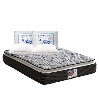 Foto 1 | Colchón Spring Air Omega Negro King Size + 2 Almohadas Osos