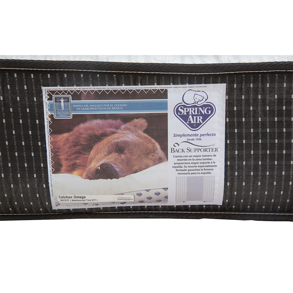 Foto 5 pulgar | Colchón Spring Air Omega Negro King Size + 2 Almohadas Osos