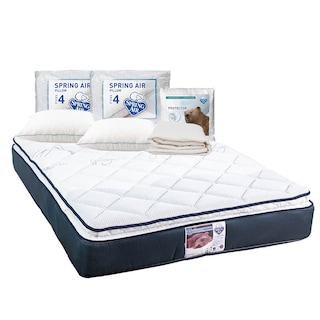 Foto 1 | Colchón Spring Air Mónaco Azul King Size + Protector Ultra + 2 Almohadas Osos