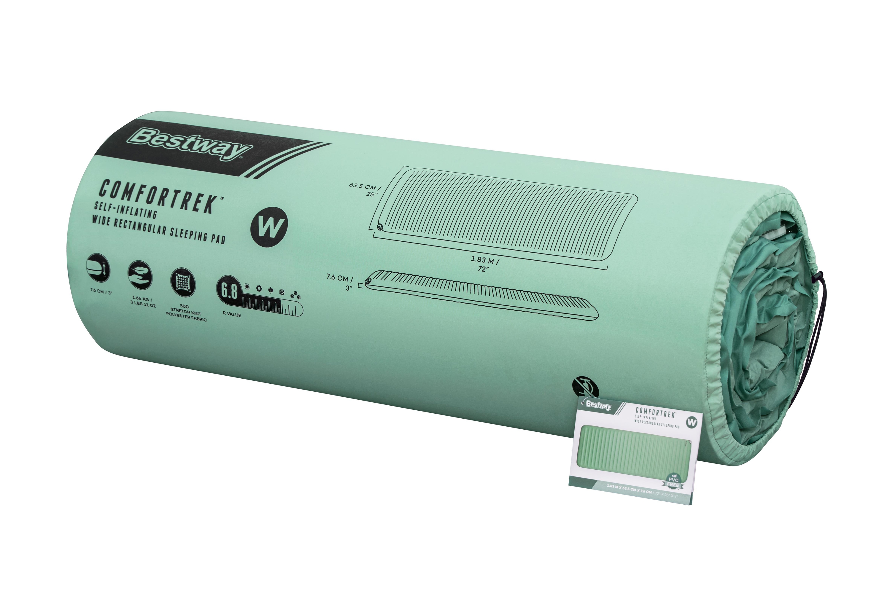 Foto 8 | Colchoneta para Acampar Bestway Autoinflable 183 x 63.5 x 7.6 cm