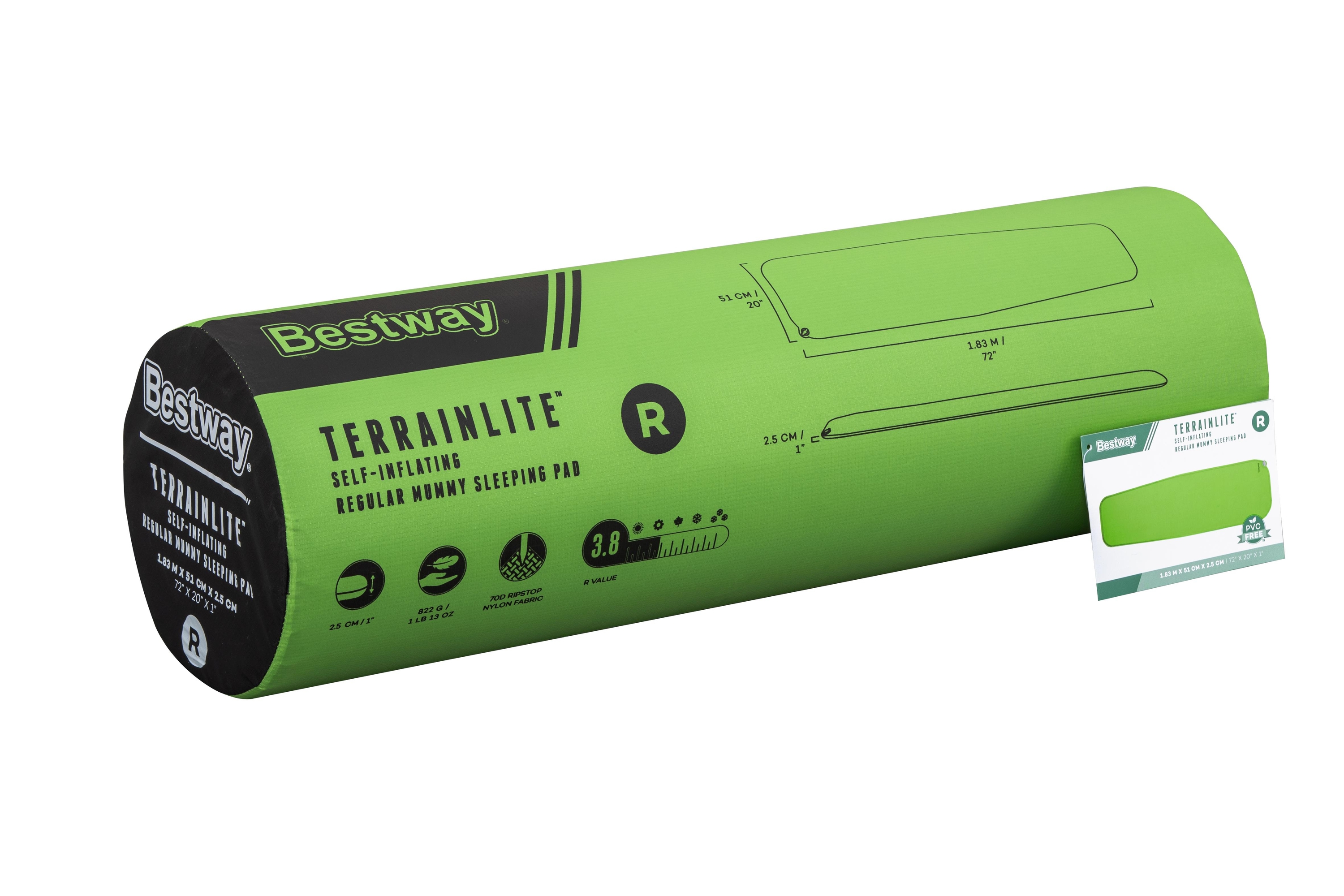Foto 6 |  Colchoneta para Acampar Bestway 183 x 51 x 2.5 cm Inflable Verde