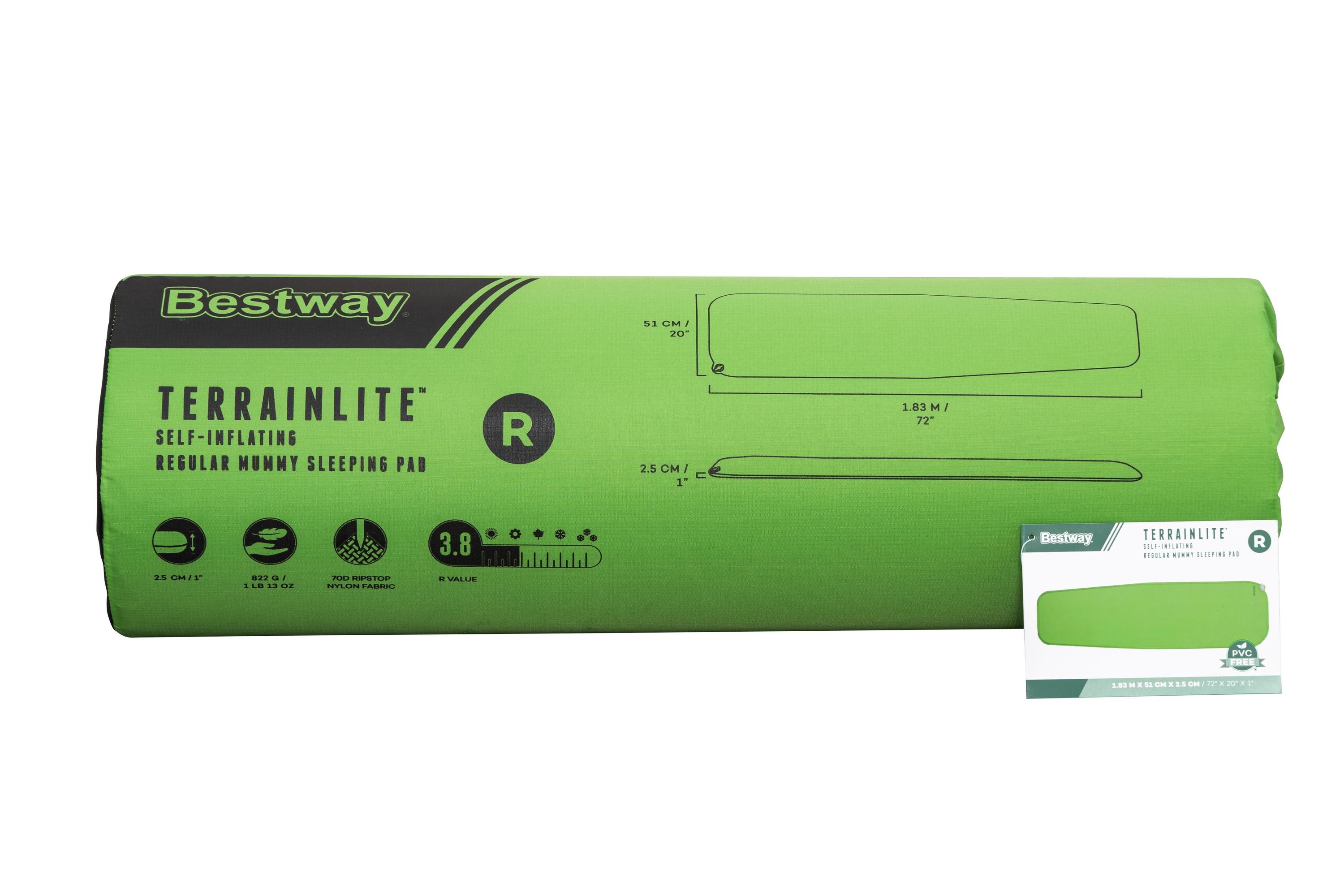 Foto 7 |  Colchoneta para Acampar Bestway 183 x 51 x 2.5 cm Inflable Verde