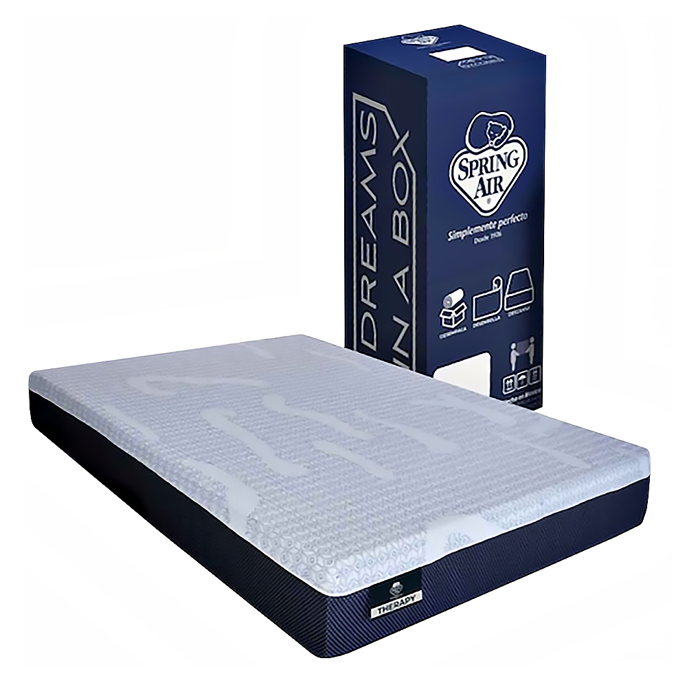 Foto 4 pulgar | Colchón Spring Air Therapy Azul Queen Size + 2 Almohadas Osos + Sábanas Basic