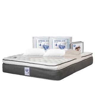 Foto 1 | Colchón Spring Air Phantom Negro Matrimonial + Sábanas Basic + 2 Almohadas Osos