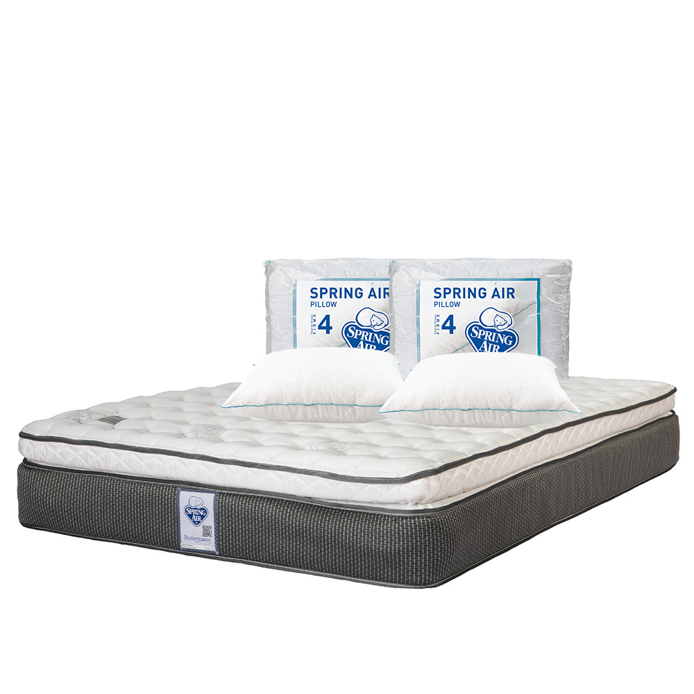 Colchón Spring Air Phantom Negro King Size + 2 Almohadas Osos