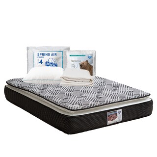 Foto 1 | Colchón Spring Air Omega Negro Queen Size + Almohada Osos + Protector Ultra
