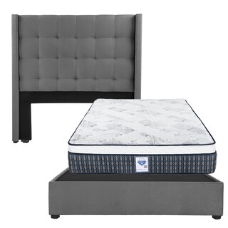 Foto 1 | Cabecera Dicasa Titan Color Gris Matrimonial + Base Cama Dicasa Color Gris + Colchón Spring Air Cardona Matrimonial