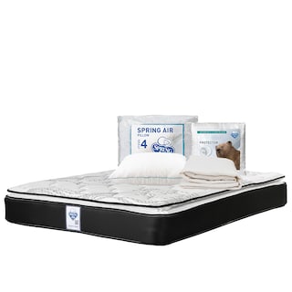 Foto 1 | Colchón Spring Air Premier Color Negro Matrimonial + Almohada Osos + Protector Ultra
