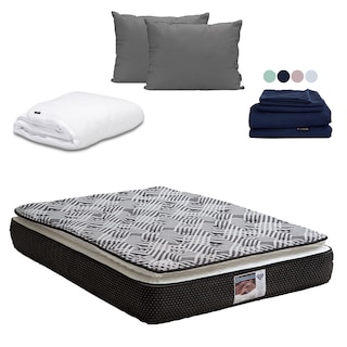 Foto 1 | Colchón Spring Air Omega Color Negro King Size + Almohada 2pack + Protector Cloud + Sabanas Softy