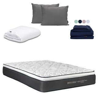 Foto 1 | Colchón Dicasa Trini Color Gris King Size + Almohada 2pack + Protector Cloud + Sabanas Softy