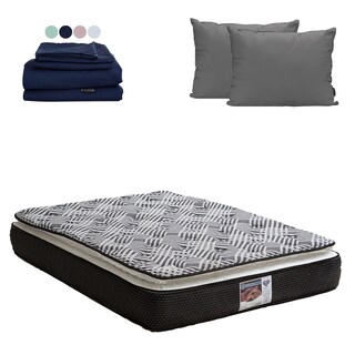 Foto 1 | Colchón Spring Air Omega Color Negro Queen Size + Almohada 2pack + Sabanas Softy