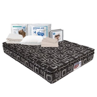 Foto 1 | Colchón Spring Air Morgan Color Negro Queen Size + Sábanas Basic + Protector Ultra + Almohada Osos