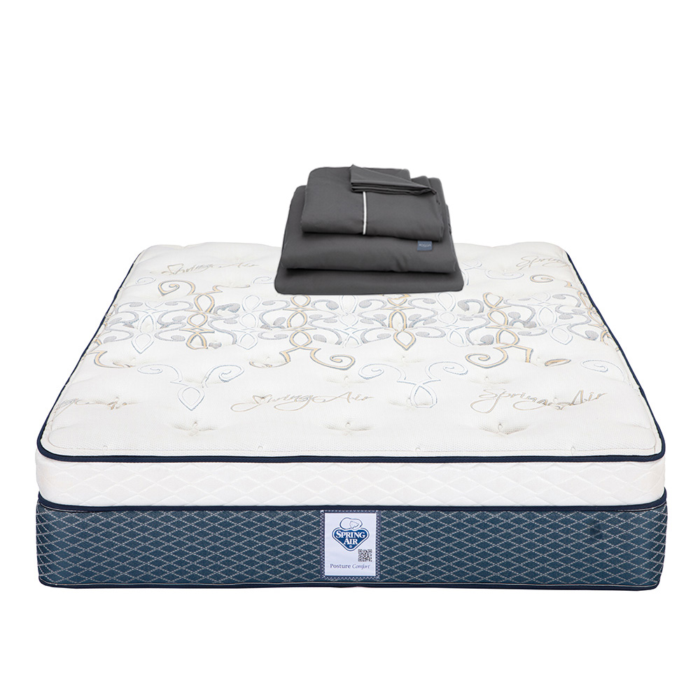 Colchón Spring Air Cantabria Color Vivos Dorados Queen Size + Sabanas Royal
