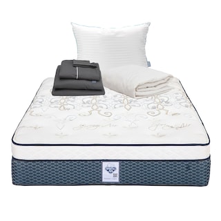 Foto 1 | Colchón Spring Air Cantabria Color Vivos Dorados Matrimonial + Almohada Royal + Protector Ultra