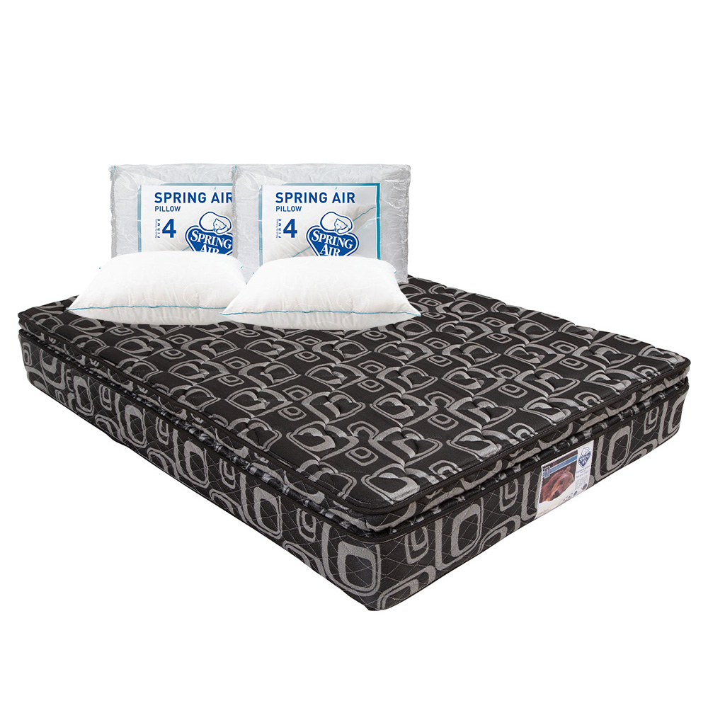 Foto 1 | Colchón Spring Air Morgan Color Negro King Size + 2 Almohadas Osos