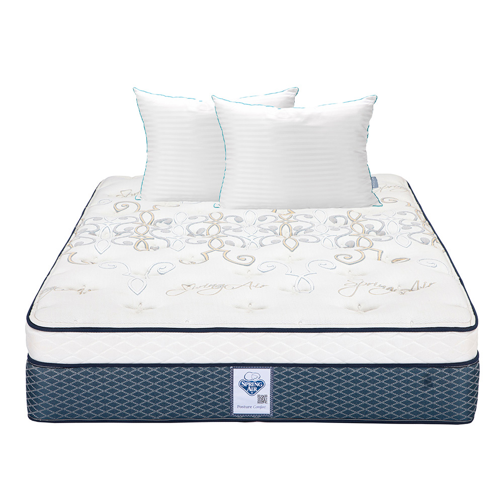 Colchón Spring Air Cantabria Color Vivos Dorados King Size + Almohada Royal Twin