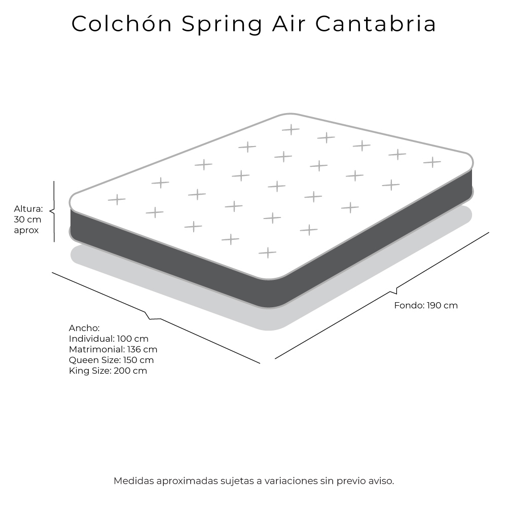 Foto 7 | Colchón Spring Air Cantabria Color Vivos Dorados King Size + Protector Ultra + Sabanas Basic