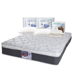 Foto 1 | Colchón Spring Air Marte Color Gris Matrimonial + 2 Almohadas Osos + Protector Ultra