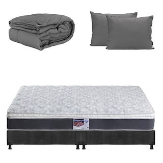Foto 1 | Colchon Spring Air Marte Box Color Gris Carbon King Size + Box + Almohada 2pack + Edredon Homy